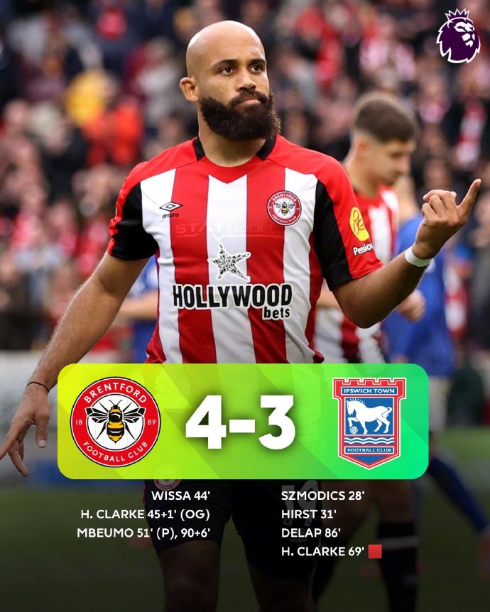 切尔西憾平布伦特福德,仍落后榜首3分 切尔西憾平布伦特福德,仍落后榜首3分