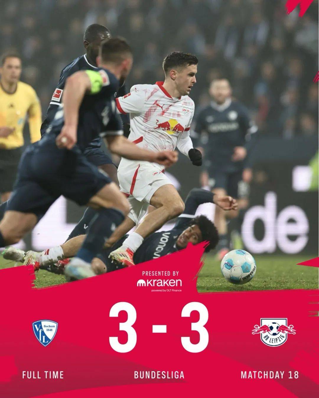 莱比锡红牛客场3-1战胜对手